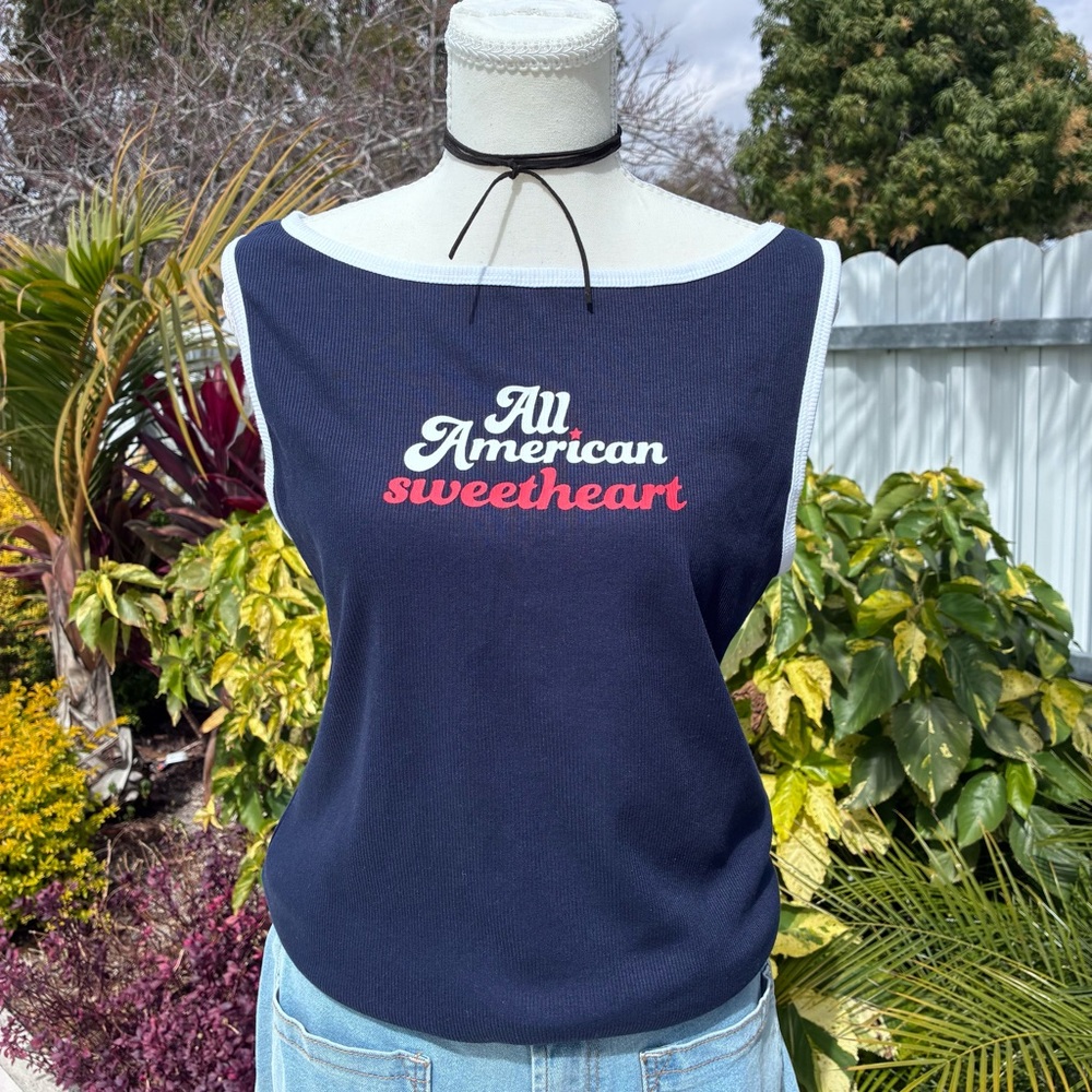 Wild Fable Navy 'All American Sweetheart' Tank Top